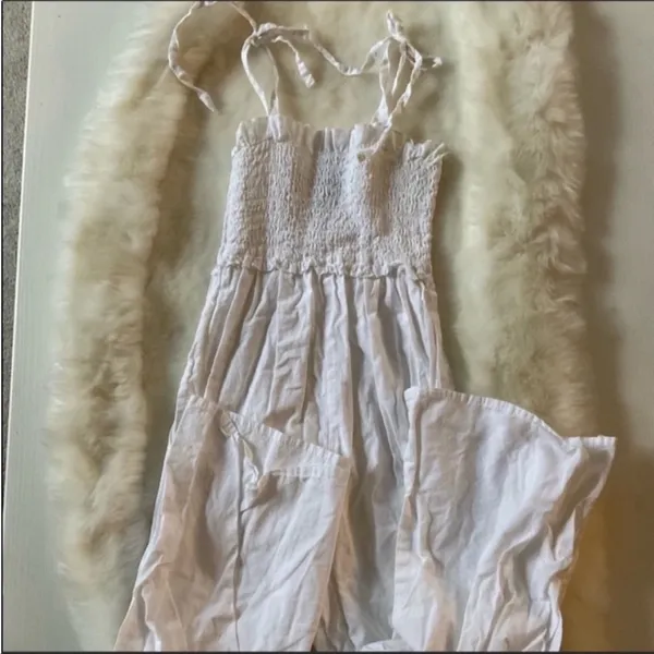 ASOS White Smocked Jumpsuit - Image 6