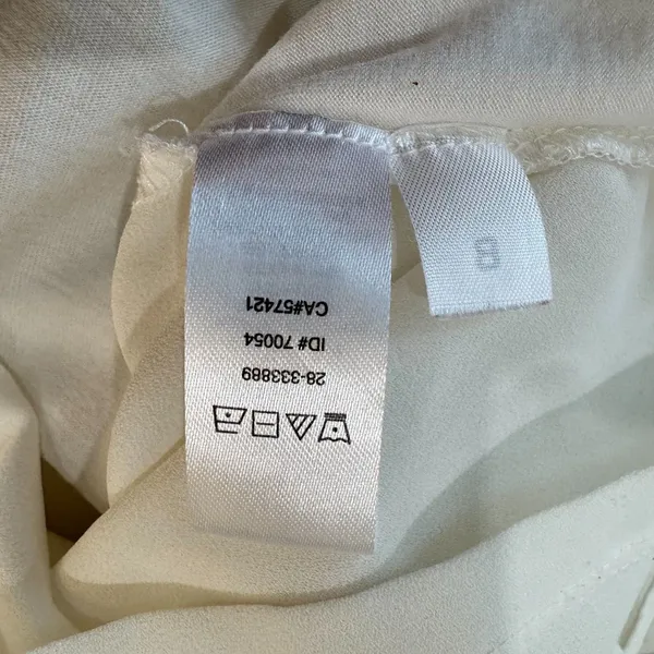 Loft Women Top Sz S Ivory Sleeveless Round Neck Ruffle Pullover - Image 7