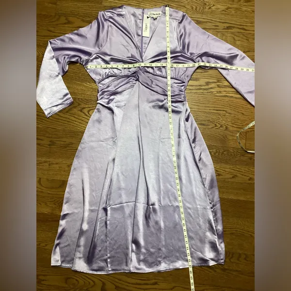 The Drop Violeta cut out silky dress Lavender. Size Large - Image 13