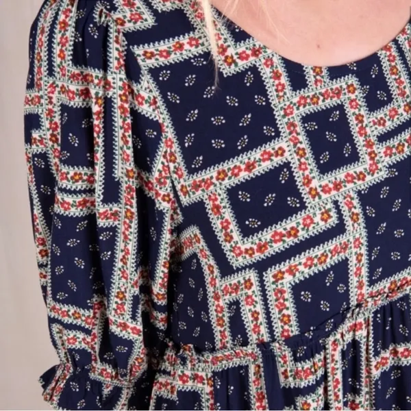 Natural Life Collette Navy Floral Maxi Dress size L - Image 3