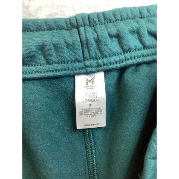 Members Mark Womens Fleece Jogger Teal Green Relaxed Fit Sweatpants XL.‎ - Image 2