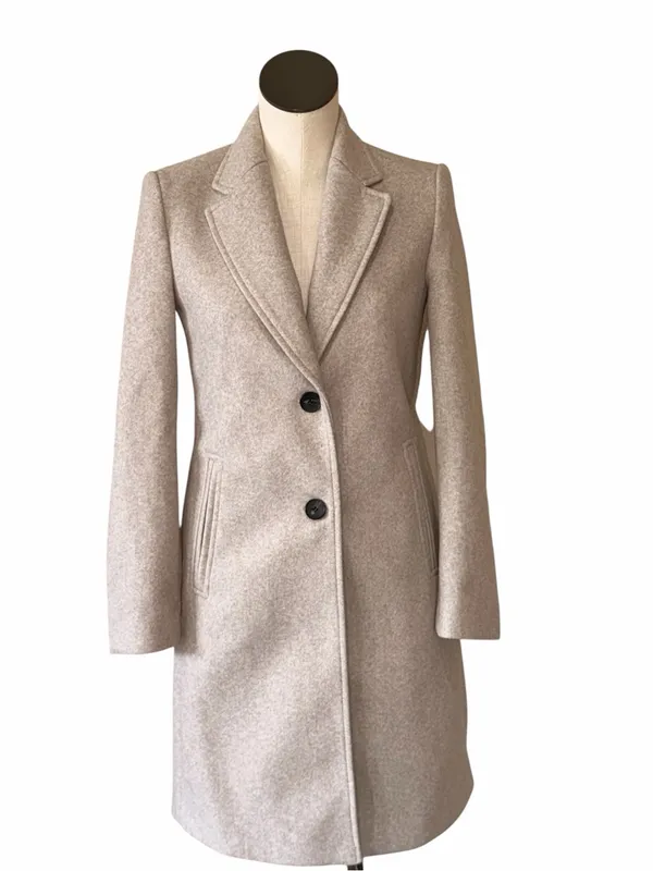 NWT ZARA Beige Taupe Tailored Outerwear Long Coat XS - Image 3