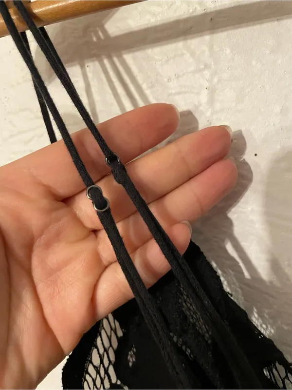 Free People Adella Black Lace Bodysuit Spaghetti Straps X-Large - Image 8