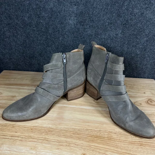 Lucky Brand Loreniah Grey Suede Buckle Moto Ankle Boots 7.5 M LK-LORENIAH - Image 10