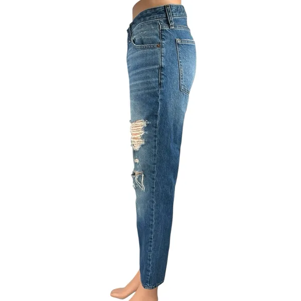 Abercrombie & Fitch Ames Blue Slim Boyfriend Distressed Straight Denim Jeans 6 - Image 2