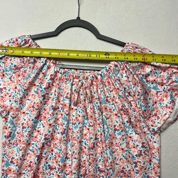 Woman's Floral Flutter Sleeve Smocked Waist Top - Image 3