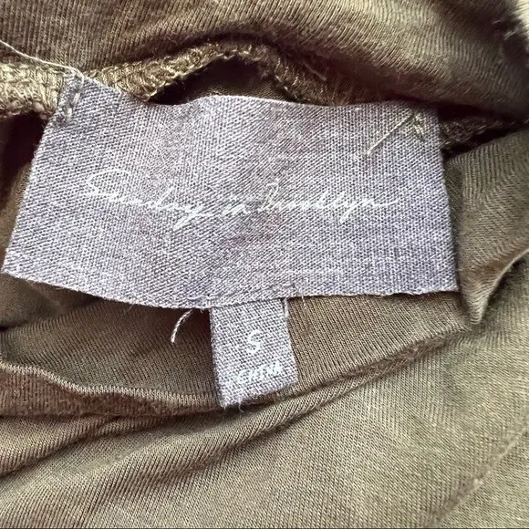 Anthropologie Sunday in Brooklyn Tank Size Small‎ S Olive Mock Neck Ruffle Hem - Image 4