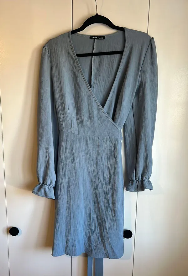 SheIn Blue Wrap Dress - Image 3