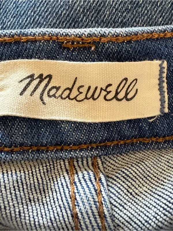 Madewell Cali Demi-Boot Jeans 28P Petite High Rise Raw Hem Medium Wash Classic - Image 9