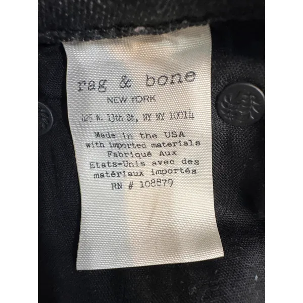 Rag‎ & Bone High Rise Ankle Skinny Jeans Black Lock Size 25 - Image 10