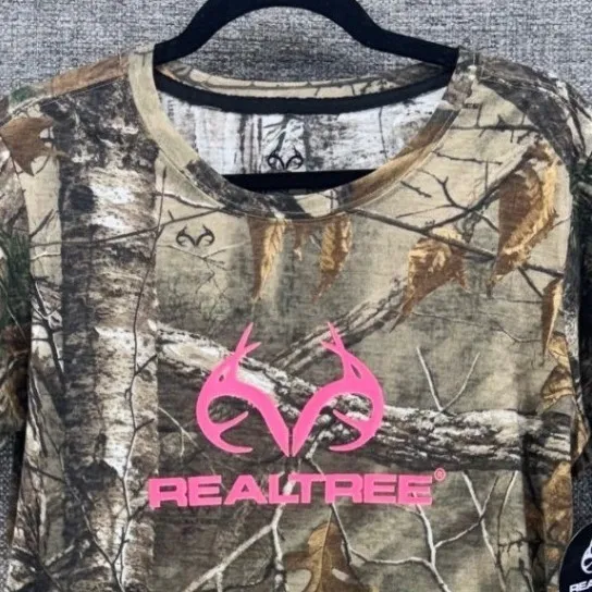 Realtree Womens Camo Shirt Large XTRA Womans Skinny Tee Hunting Outdoor Woodsman - Image 7