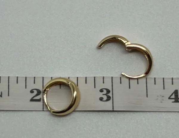 Dept Store 925 Sterling Silver Earrings 925 Sterling Silver with Yellow gold plated Huggies hoops earrings - Image 7