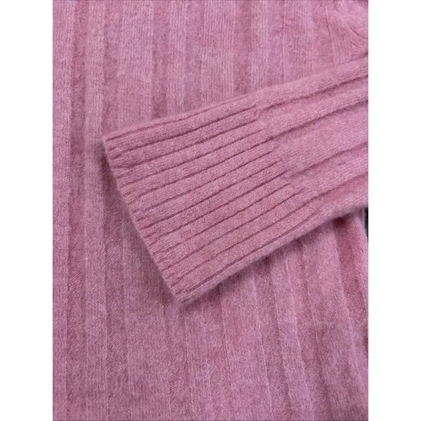 J. Crew Merino Alpaca Wool Blend Wide Cable Sweater Pink Large Cozy Grandma Core - Image 3