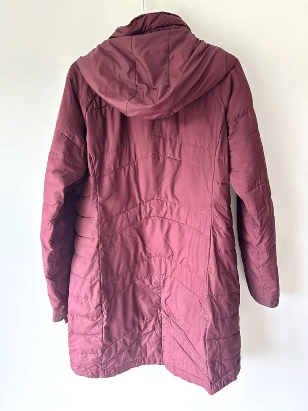Columbia Long Line Maroon Puffer Hooded Winter Jacket Outdoor Insulated - Image 8
