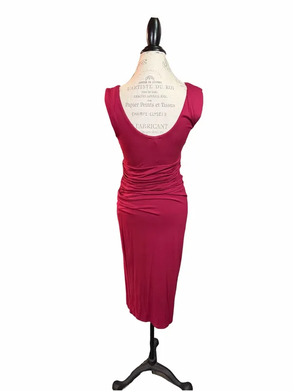 VENUS Sleeveless Ruched Midi Dress - Berry - Image 5