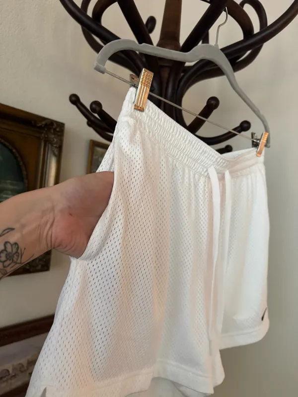 Vintage Style White Dri-Fit Nike Shorts - Image 5