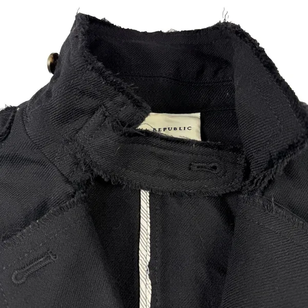 Banana Republic Wool Jacket Women's‎ Size 4 Black Raw Edge Detail Military Moto - Image 12