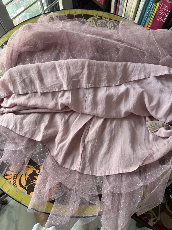 Anthropologie Dusty Rose Tiered Tulle Maxi Skirt - Image 6