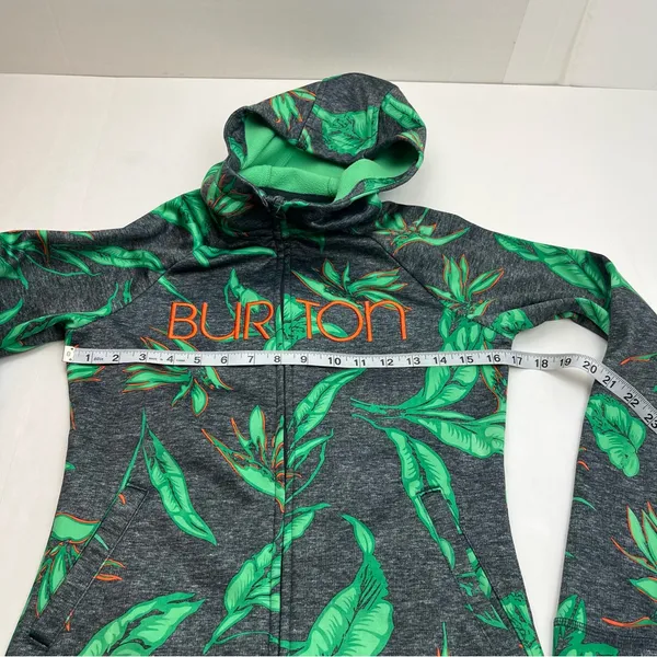 BURTON WB Peak Hoodie Dry-ride Dark Ash Hawaiian‎ Full Zip Hooded Jacket Size XS - Image 9