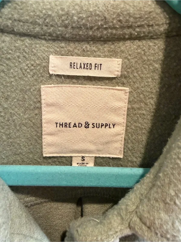 Thread & Supply Soft Sage Green Shacket Size S - Image 3