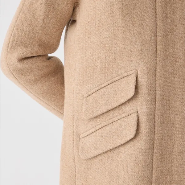 J Crew • Stadium Cloth Cocoon coat tan wool Nello Gori Heather Sandstone zip - Image 9