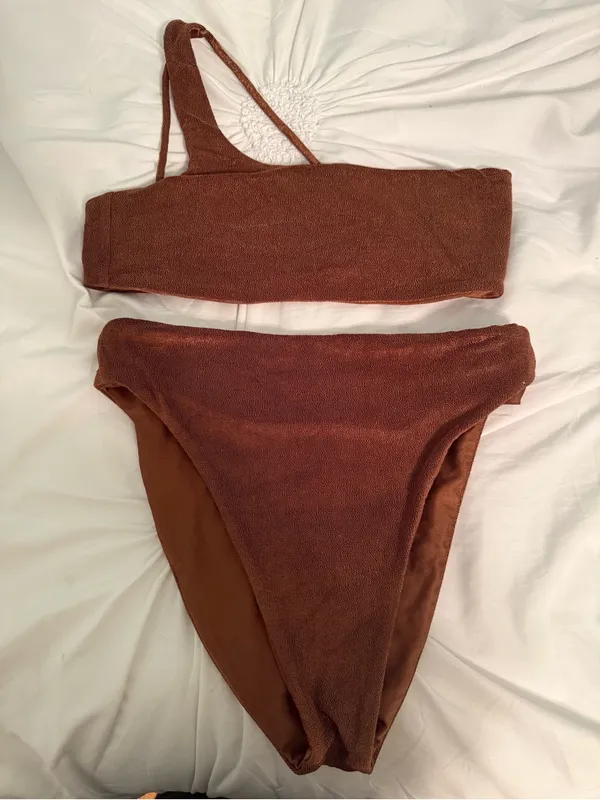 Jade Swim Brown One Shoulder and High Waist Bikini - Image 2