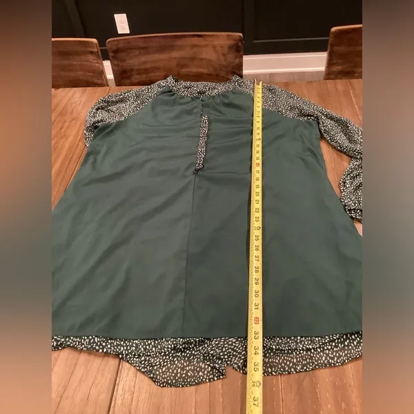 Joie Limited Edition Balloon Long Sleeve Green Flowy Chiffon Fall Dress Xxl - Image 8