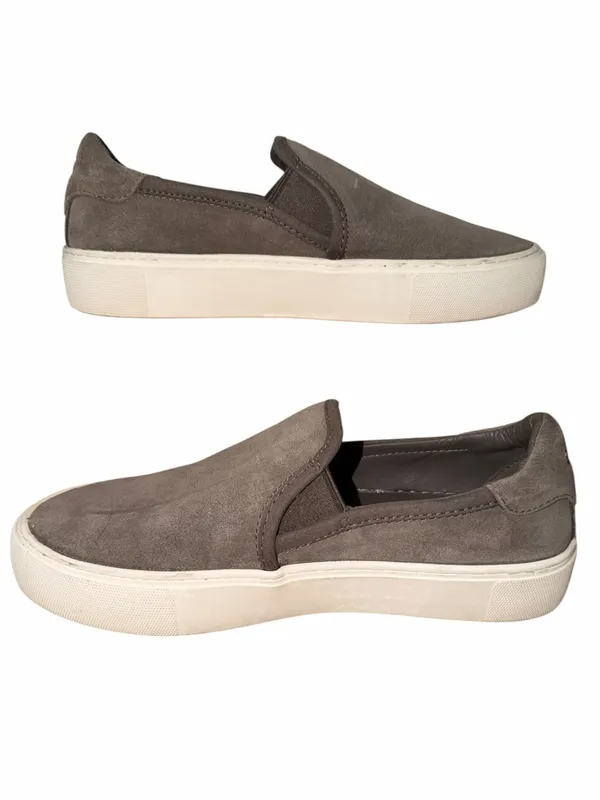 UGG Jass Grey Suede Slip-On Platform Sneakers 1106545 Womens 7 - Image 3