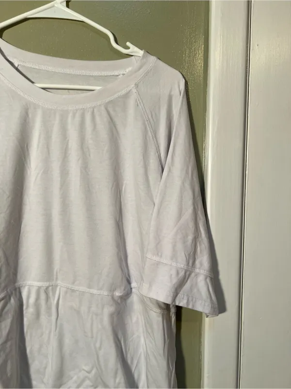 Factory QX Women’s Size Medium T-Shirt White Crewneck Half Sleeve Athletic Loose - Image 4