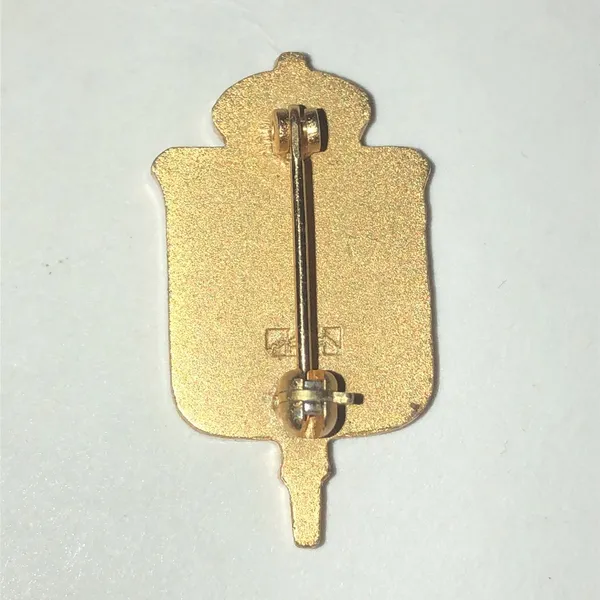 Sigma Delta Pi Coat of Arms Gold Tone Crest Pin - Image 4