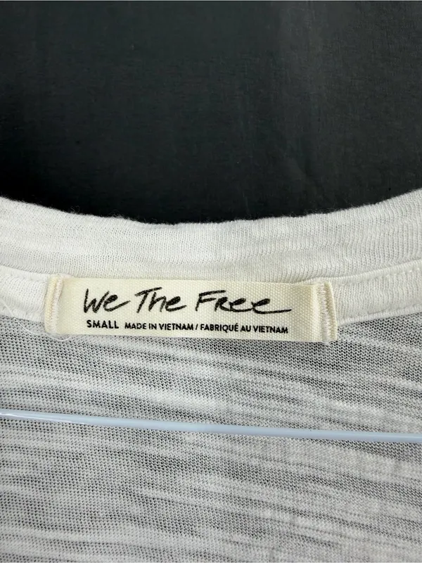 We the free sweetness white scoop neck oversized raw hem tunic Tshirt top - Image 4