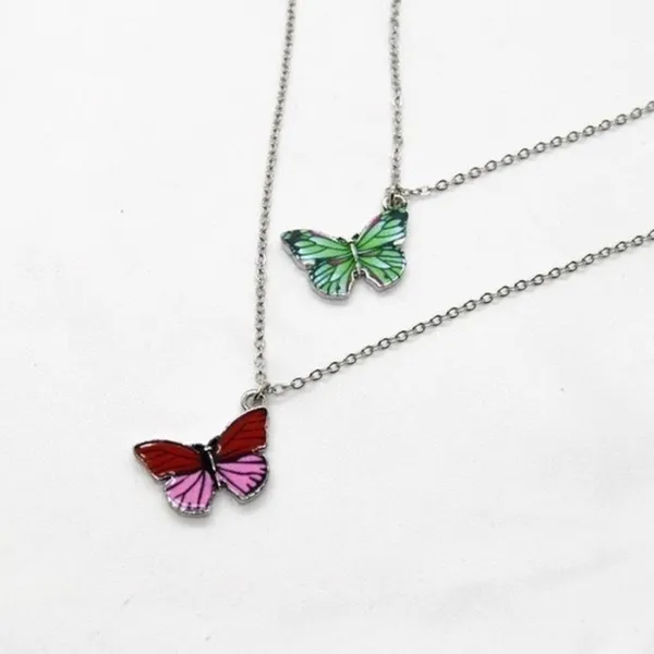 Butterfly Necklace Set Silver - Image 4