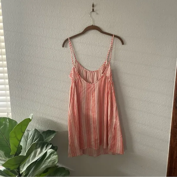 GLAM Striped Babydoll Dress Orange & Cream NWOT - Image 4