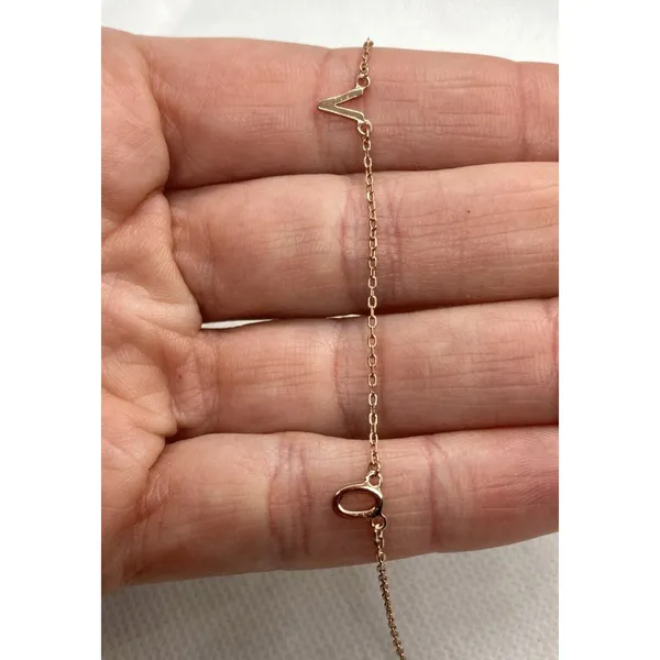 BS 925 "VOTE" Floating Letter 16''‎ - 18'' Necklace Rose Gold Plated Silver 1.8g - Image 5