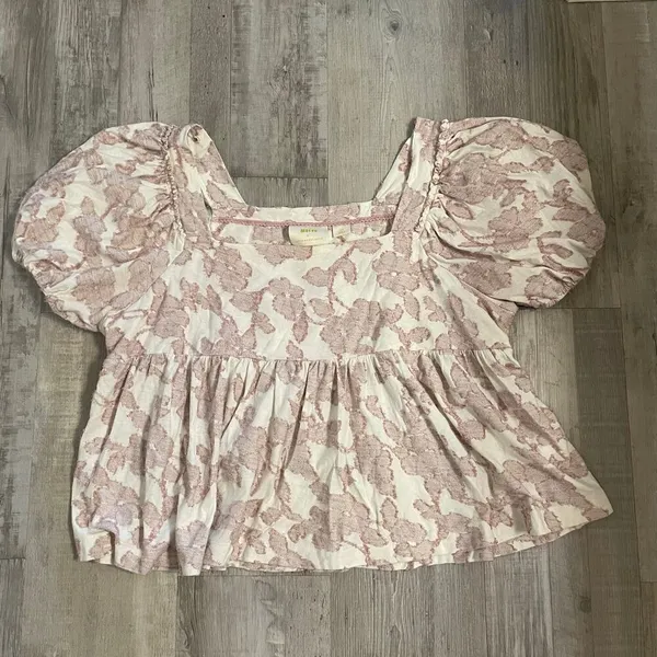 Maeve by Anthropologie Batia Textured Babydoll Top size LP - Image 10