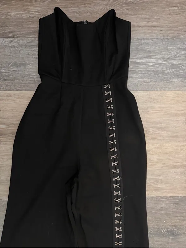 SUPERDOWN Zarah Hook Front Jumpsuit in Black - Image 3