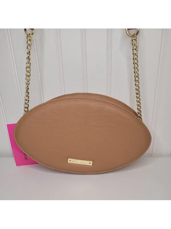 $98 NWOT Brown Betsey Johnson Football kitsch Crossbody Bag - Image 3