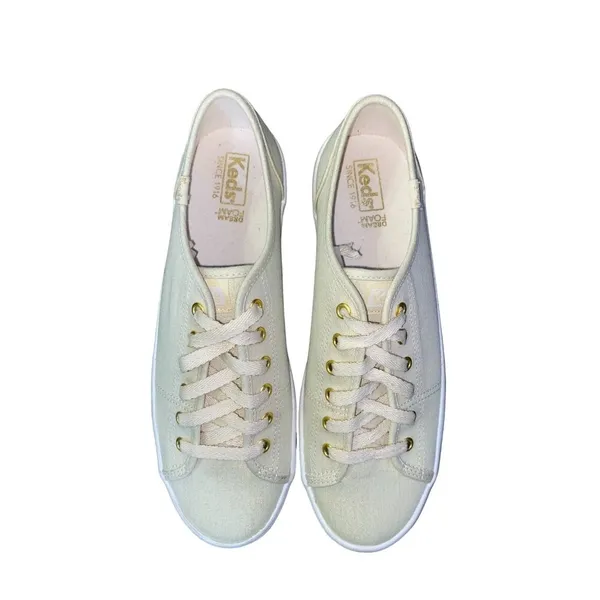 Keds Sneakers Womens 9 Used Cream Gold Shimmer Excellent Used Condition - Image 3