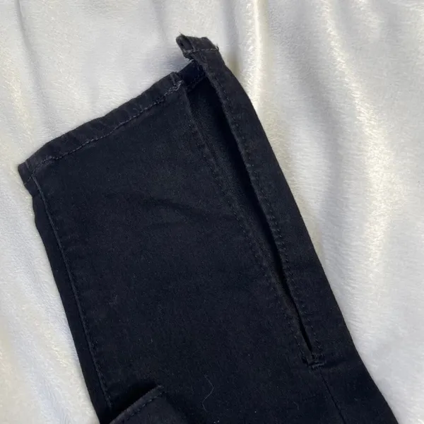 Free People‎ We The Free Black High Rise Skinny Jeans Split Hem Size 24 - Image 5