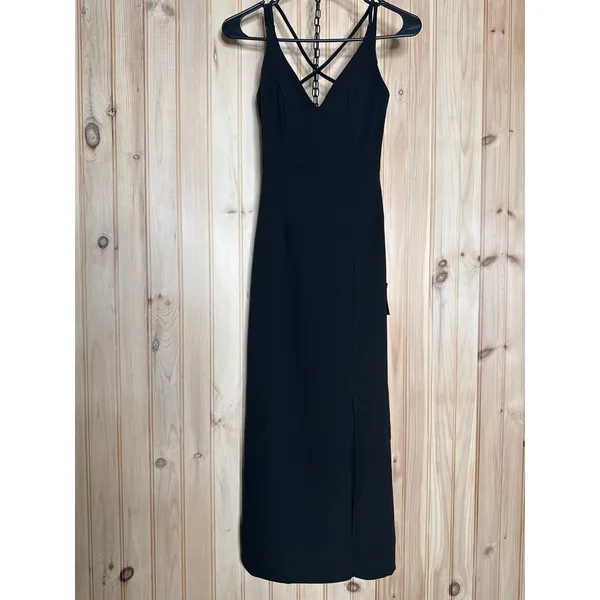 NWT Lulus All This Allure Black Strappy Backless Midi Dress Party Open Back XS - Image 2