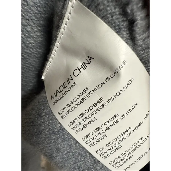 Club Monaco Grey Gray Cashmere Sweater Size S Luxurious Luxury Tie‎ Detail - Image 4