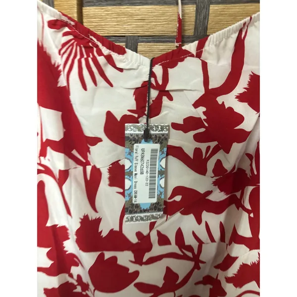 Boohoo White‎ And Red Floral Maxi Dress Size 10 - Image 3