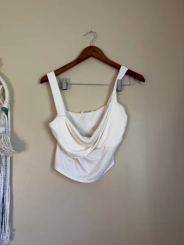 Reformation Nelly Knit Tank Top Ivory Size Medium - Image 2