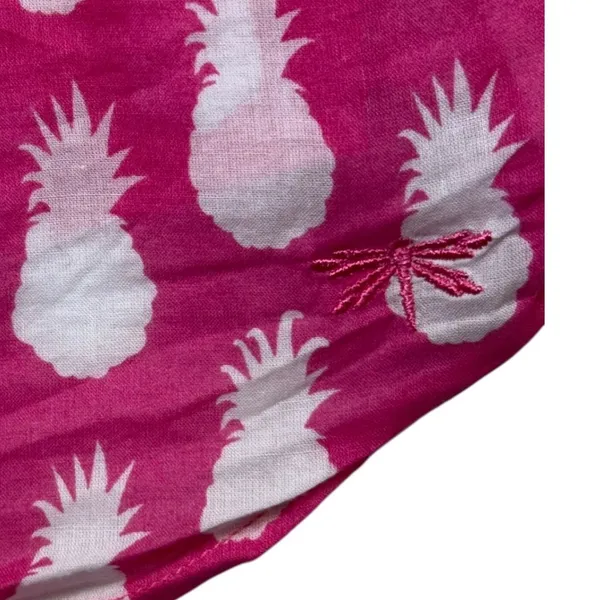 Talbots Womens Pink Pineapple‎ Print Cotton Button Down Shirt Lightweight Large - Image 4