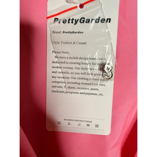 PrettyGarden Flutter Sleeve Wrap Midi Dress Pink‎ Solid Casual Boho Size XXL - Image 8