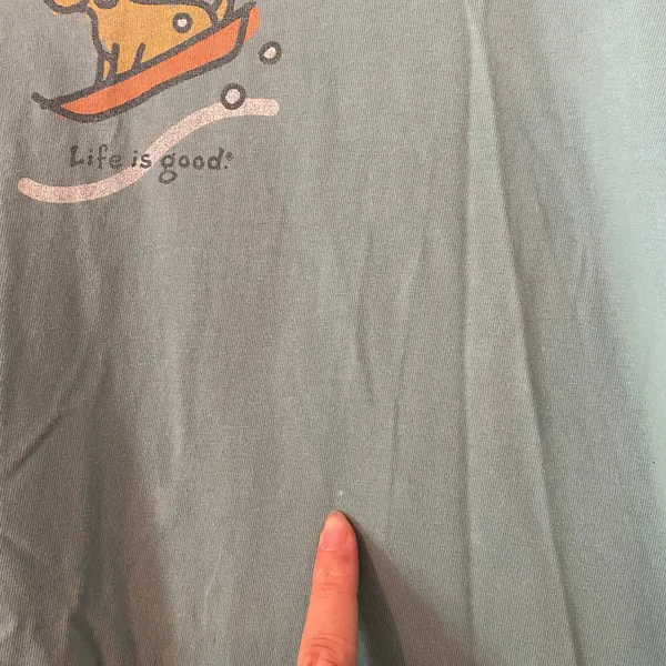 Life Is Good Blue Dachshund Dog Sledding Winter Long Sleeve Shirt Cotton Large - Image 11