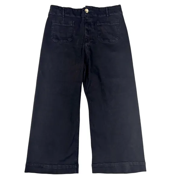 Anthropologie Maeve Jeans Women's 34 Colette Crop Wide Leg High Rise Pant Black - Image 5