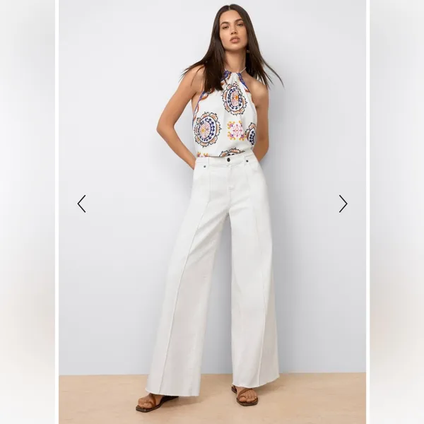 Johnny Was The Braided Wide Leg Jeans White 30 - Image 2