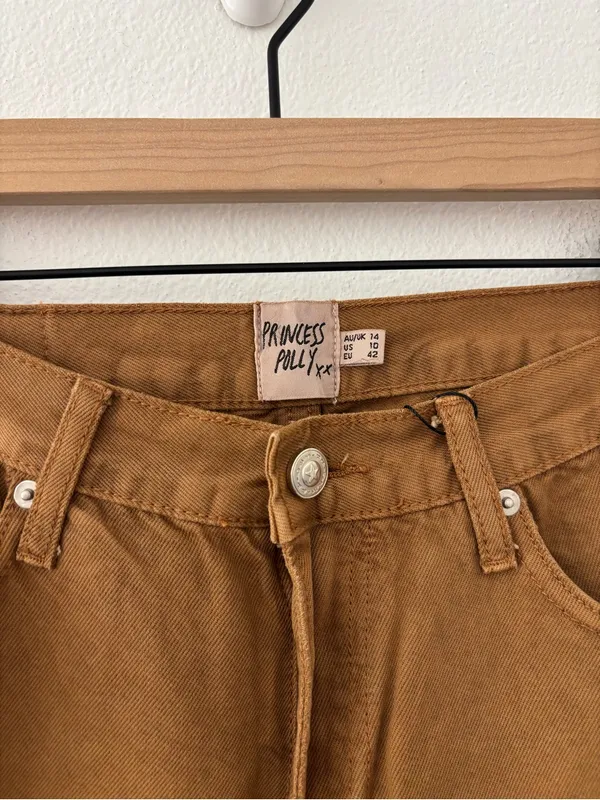 Princess Polly wide leg jeans in brown - Image 3