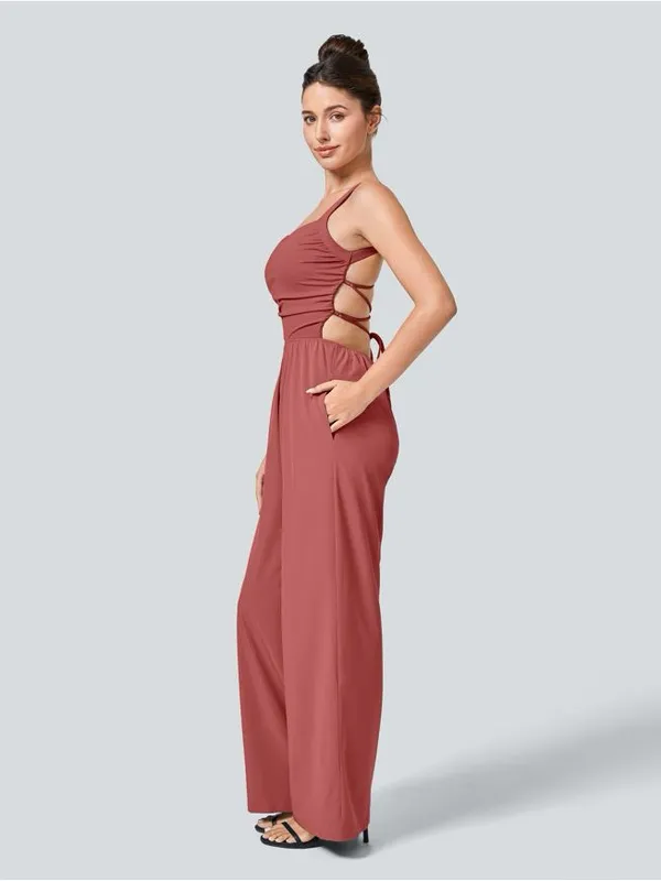 Halara 11HBB.- Breezeful™ Lace Up Pocket Quick Dry Casual Jumpsuit. - Image 3